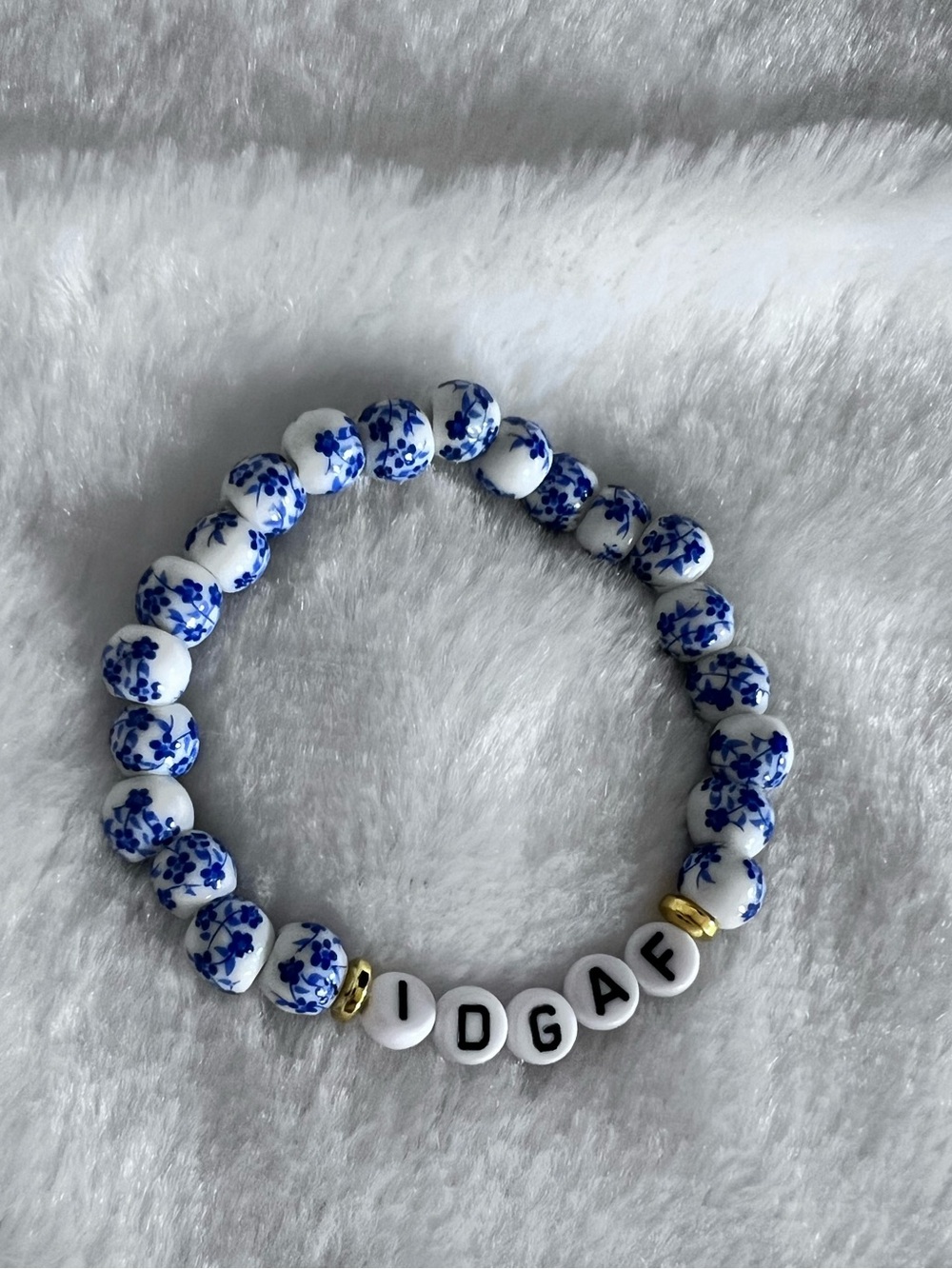 Floral IDGAF stretch bracelet
